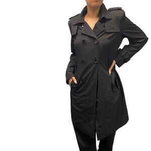 Calvin Klein Black Trench Coat with Purple lining size Large